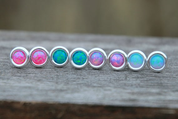 SALE - OPAL STUD eARRING - Opal earring - Sterling Silver Opal Earring - october earring - october jewelry - opal earrings - daity earring