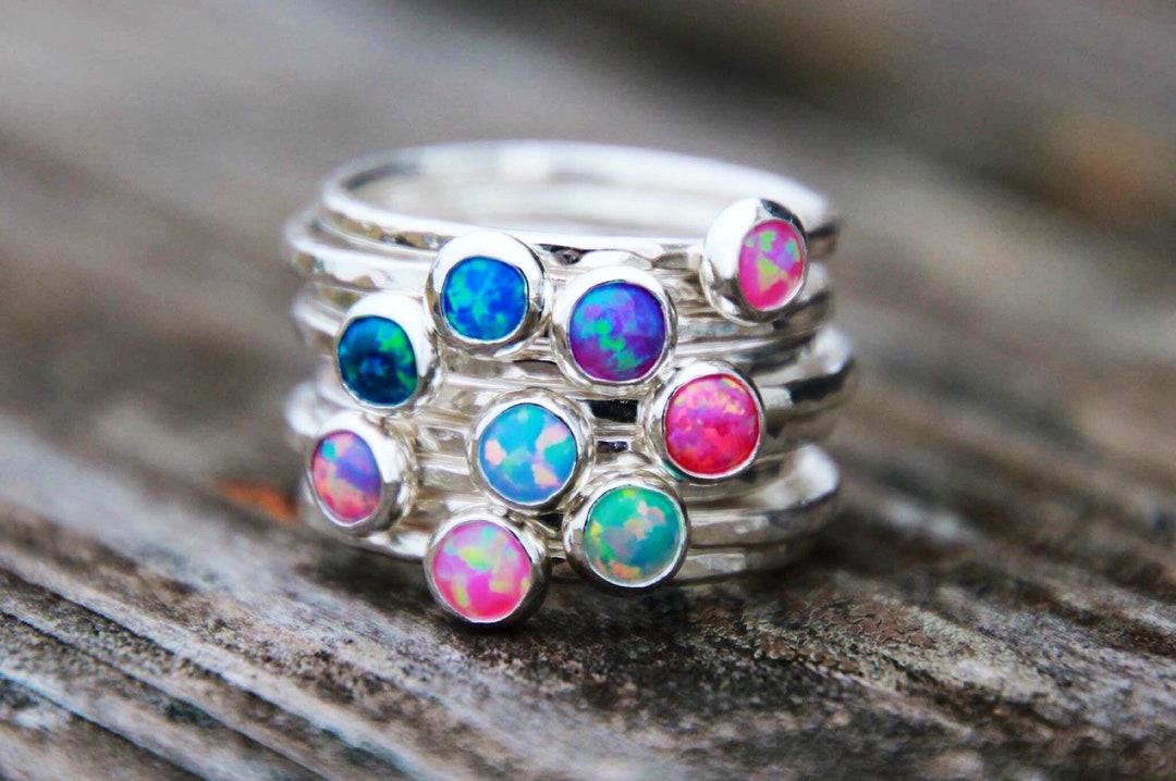 OPAL RING - Stacking Ring - Opal Stacking Ring - Ring - Affordable ...