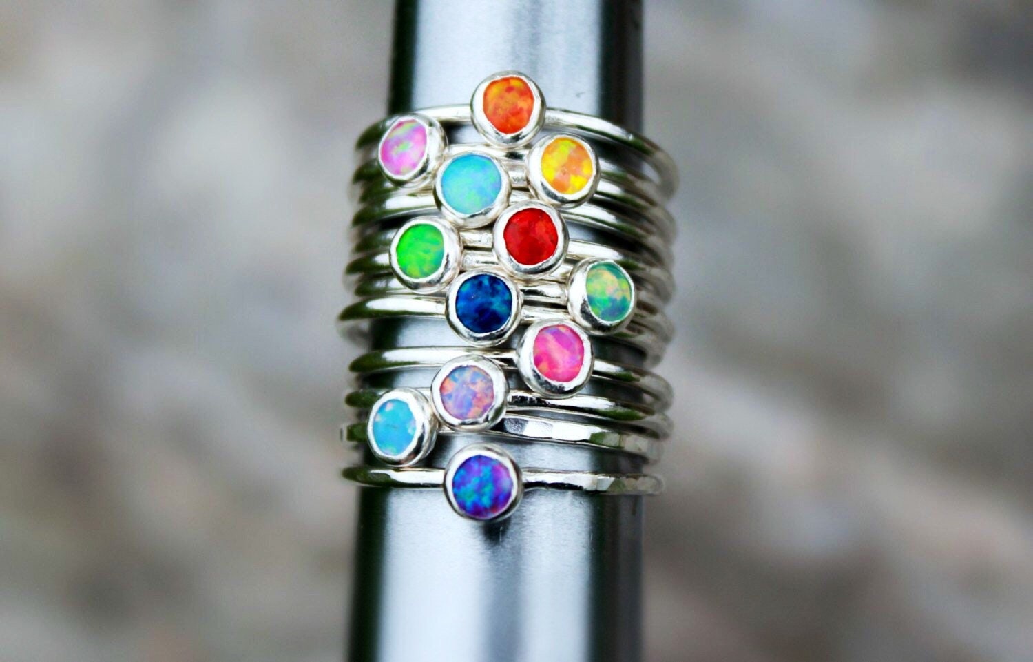 OPAL RING - Stacking Ring - Opal Stacking Ring - Ring - Affordable ...