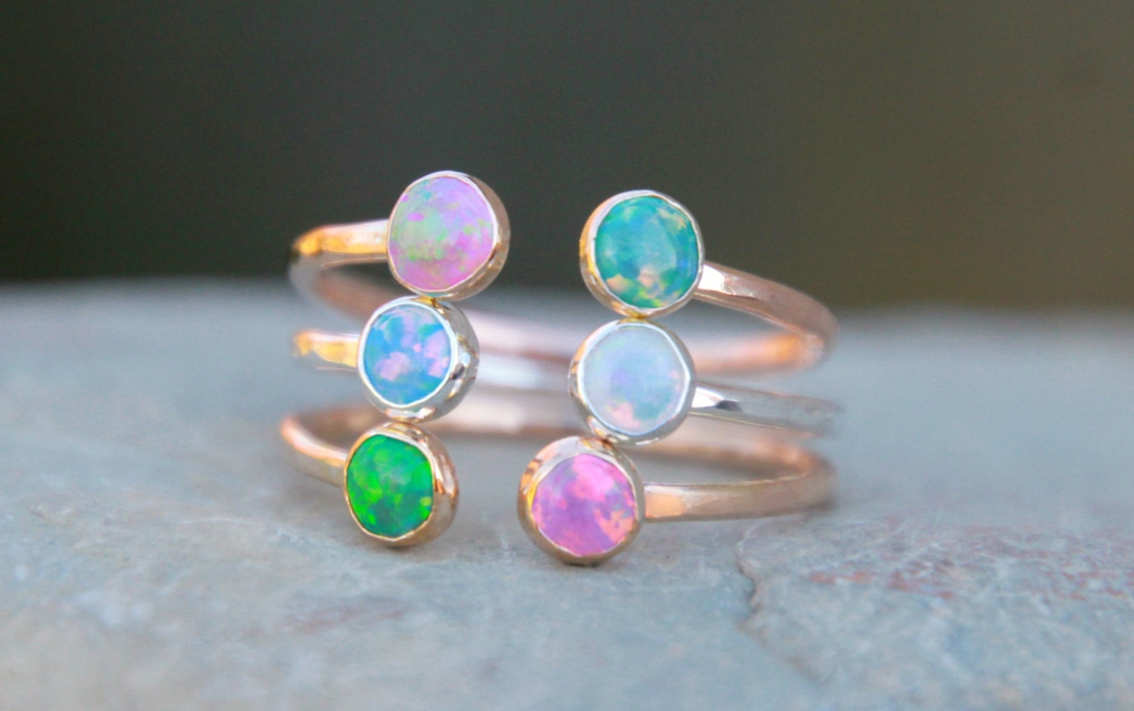 GOLD ADJUSTABLE RING Adjustable Opal Ring Gold Opal Ring - Etsy