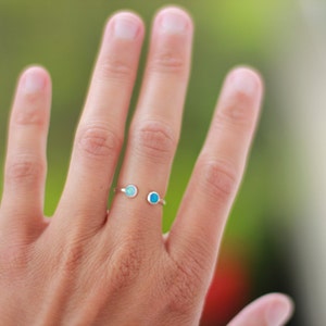 MULTI OPAL RING Dual Opal Ring October Ring Mother's Ring Adjustable Opal ring Opal ring Dual Adjustable Gemstone Ring image 5