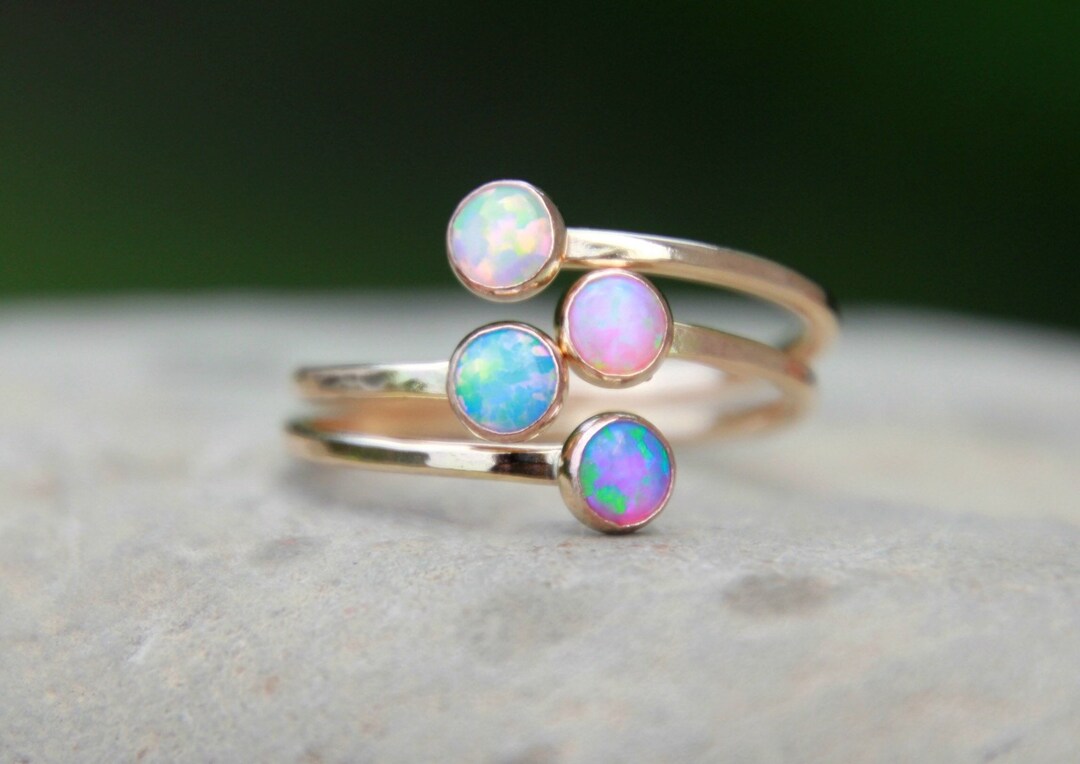 GOLD ADJUSTABLE RING Adjustable Opal Ring Gold Opal Ring - Etsy