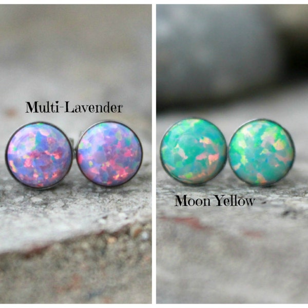 6mm OPAL EARRING ~ Opal STUD Earring ~ Dainty Opal Earring - Gemstone Earrings - pick your opal - choose your opal earring - stud earring