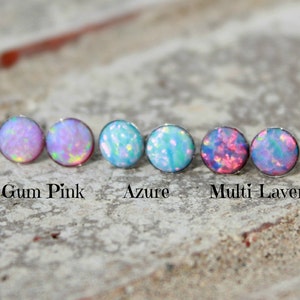 6mm OPAL EARRING ~ Opal STUD Earring ~ Dainty Opal Earring - Gemstone Earrings - pick your opal - choose your opal earring - stud earring
