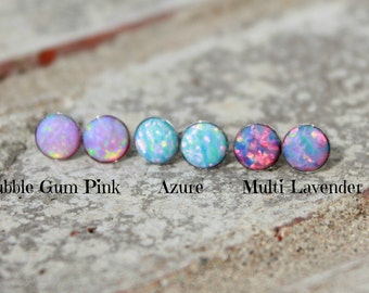 6mm OPAL EARRING ~ Opal STUD Earring ~ Dainty Opal Earring - Gemstone Earrings - pick your opal - choose your opal earring - stud earring