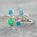 GLITTER ADJUSTABLE OPAL Stacking Ring ~ Opal Ring - Sterling Silver ...