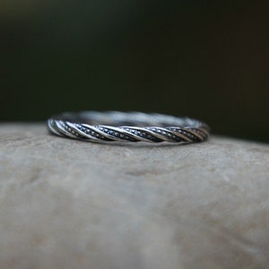 STACKING RINGS Sterling Silver Sparkly Twist Stacking Rings stacking rings stackable ring image 4