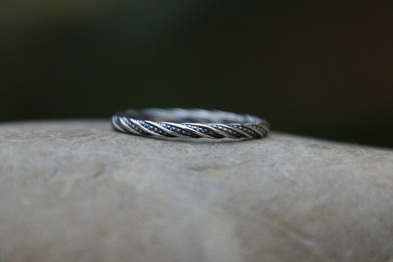 STACKING RINGS Sterling Silver Sparkly Twist Stacking Rings stacking rings stackable ring image 4
