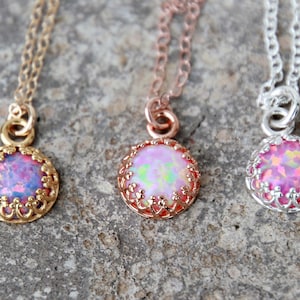 TINY OPAL NECKLACE - Drop Opal Necklace - rose gold opal necklace - silver opal necklace - gold opal necklace - opal necklace - dainty opal