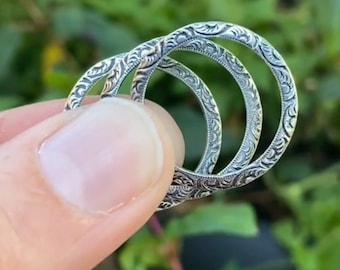 UNIQUE SAUCER STACKER Rings - stackable rings - floral rings