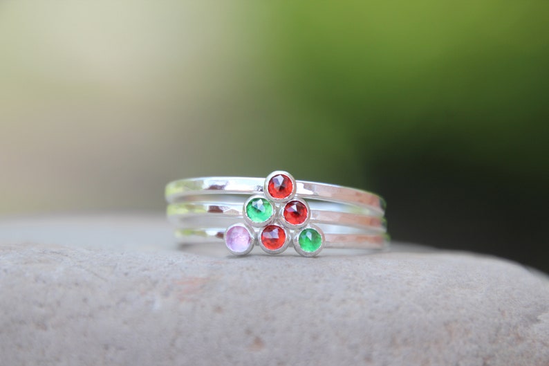 MULTI GEMSTONE RING Opal Ring multi birthstone ring eternity band multi opal ring stacking birthstone ring stacking rings image 5