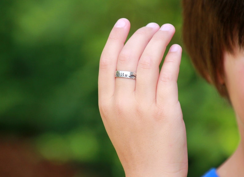 Hand Stamped Ring for Little Boys WEDDING BAND Hand Etsy