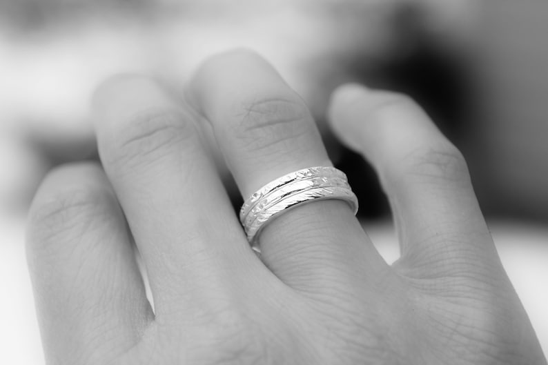 STACKING RINGS Chunky Stacking Rings Textured Stacking Etsy