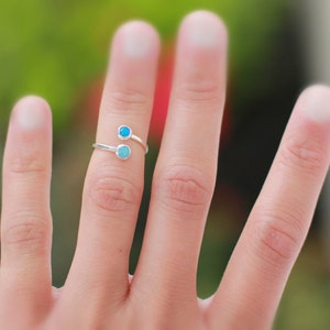 MULTI OPAL RING Dual Opal Ring October Ring Mother's Ring Adjustable Opal ring Opal ring Dual Adjustable Gemstone Ring image 6