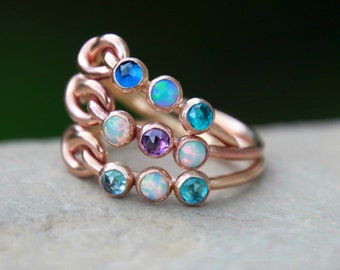 KNOT RING - gemstone knot ring - multi gemstone knot ring - multi gemstone ring - infinity knot love ring