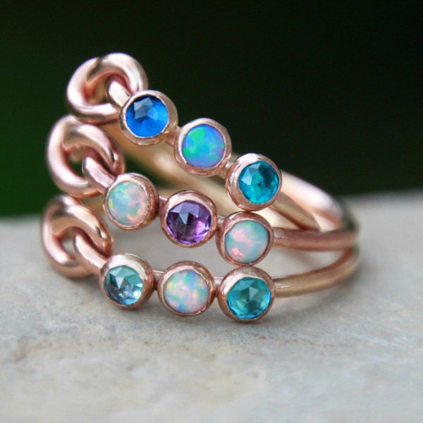 KNOT RING - gemstone knot ring - multi gemstone knot ring - multi gemstone ring - infinity knot love ring