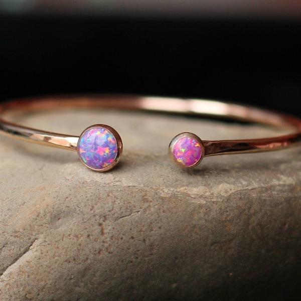 ROSE GOLD OPAL Bracelet - Cuff Bracelet - Adjustable Bracelet - Opal Bangle Bracelet - Bangle Bracelet