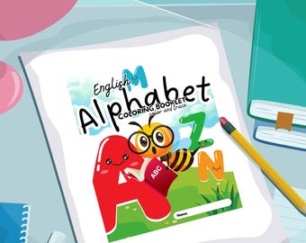 ABCぬりえブックCanvaテンプレート（デジタルダウンロード）｜子供向け