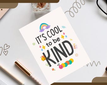 編集可能なアファメーションポスター：教師向けCanvaテンプレート（デジタルダウンロード）