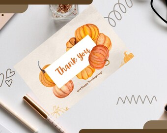 秋の紅葉を使った感謝状：編集可能な感謝祭カード（Canvaテンプレート）