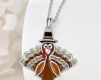 THANKSGIVING THEME TURKEY pendant necklace