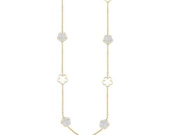 LUCKY CLOVER CZ necklace