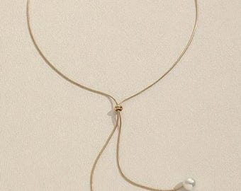 Y SHAPE PULL TIE necklace