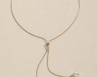 Y SHAPE PULL TIE necklace