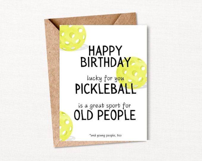 Funny Pickleball Birthday Card – Pun Greeting for Sports Lover