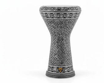 Gawharet El fanThe Karnak Darbuka 17.5x9x11 Inch – Handmade Mother of Pearl Percussion Drum