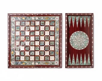 Handmade Egyptian Chess Board – Mother-of-Pearl Inlay