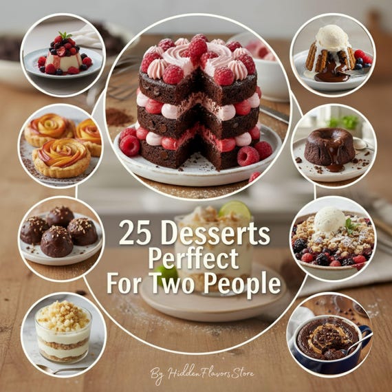Dessert Recipe Book | 25 Cozy Treats for Two | Step-by-Step Baking Guide PDF | Homemade Gift