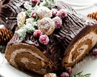 Classic Bûche De Noël | Yule Log Cake Recipe – Holiday Dessert PDF