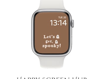Papier peint Halloween Apple Watch, arrière-plan cadran fantôme, écran effrayant mignon Apple Watch, papier peint montre saisonnière