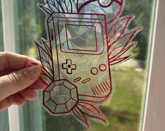 Pokemon Gameboy Sun Catcher, Rainbow Maker, Window Decal