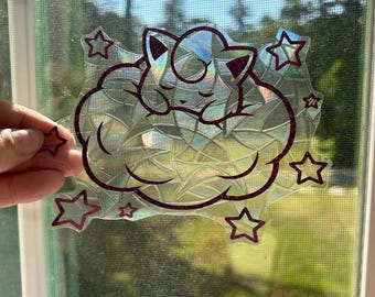 Pokémon Sleepy JigglyPuff Sun Catcher, Rainbow Maker, Window Decal