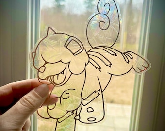 Pokémon Galarian Growlithe Sun Catcher, Rainbow Maker, Window Decal