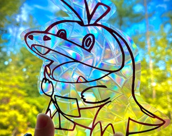 Pokémon  Fuecoco Sun Catcher, Rainbow Maker, Window Decal