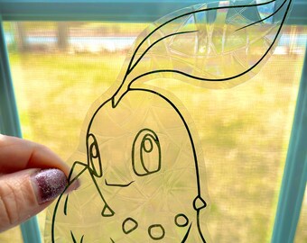 Pokémon Chikorita Sun Catcher, Rainbow Maker, Window Decal