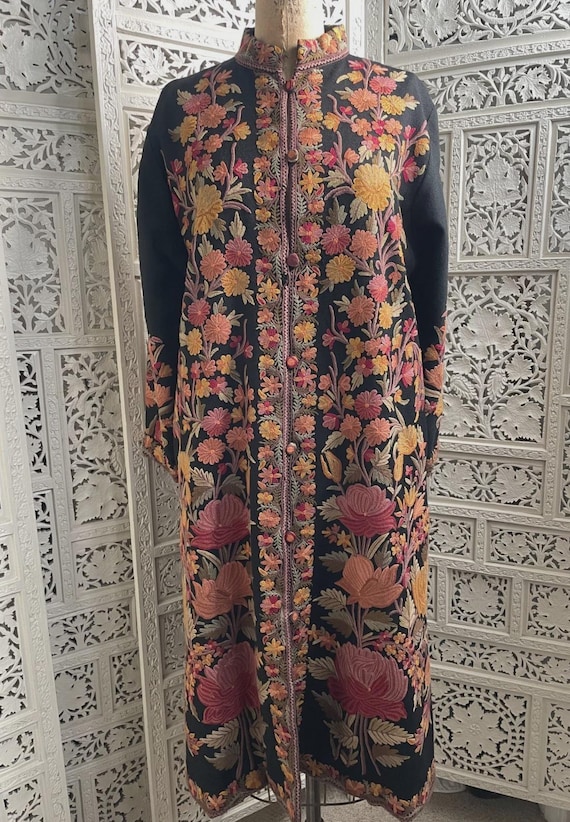 Kashmir Embroidered Flowered Coat