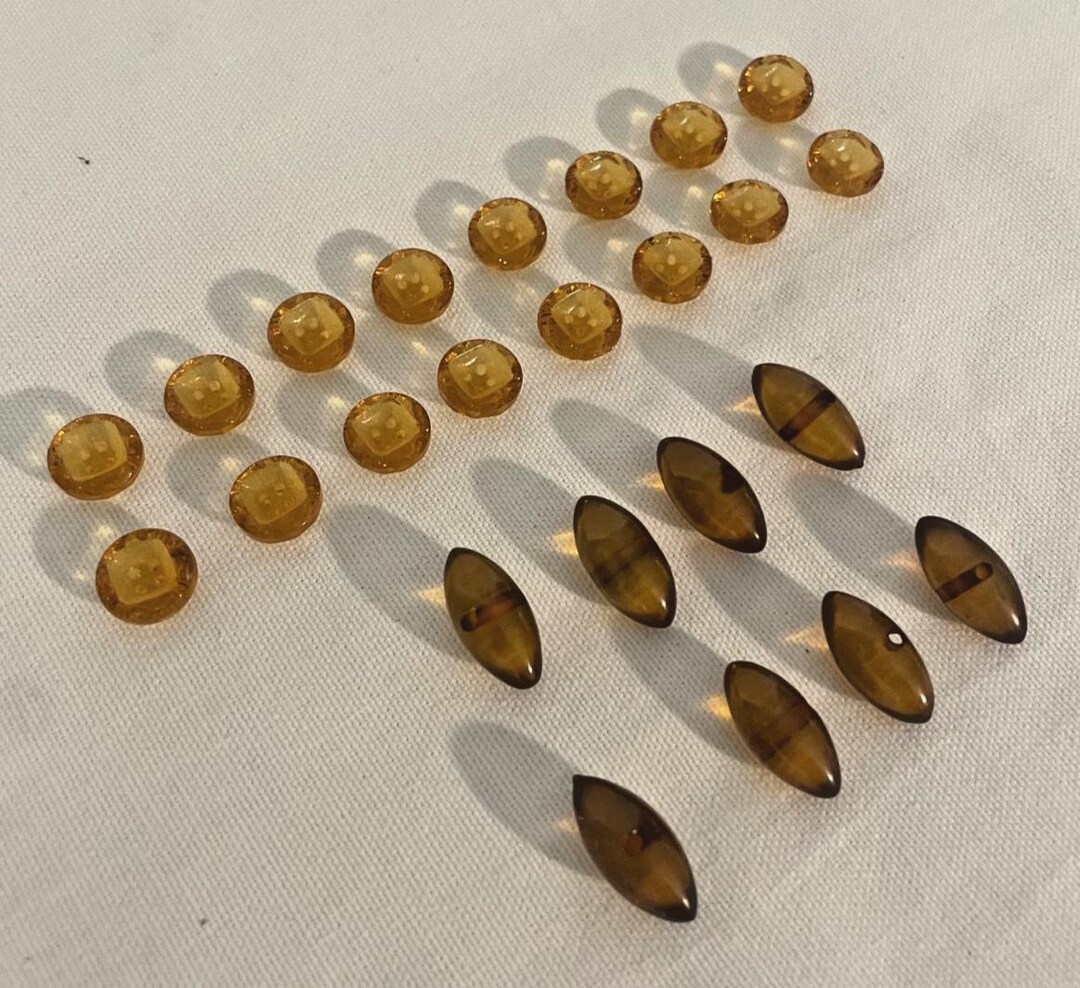 Small Assorted Amber Buttons - Set of 24 - Etsy
