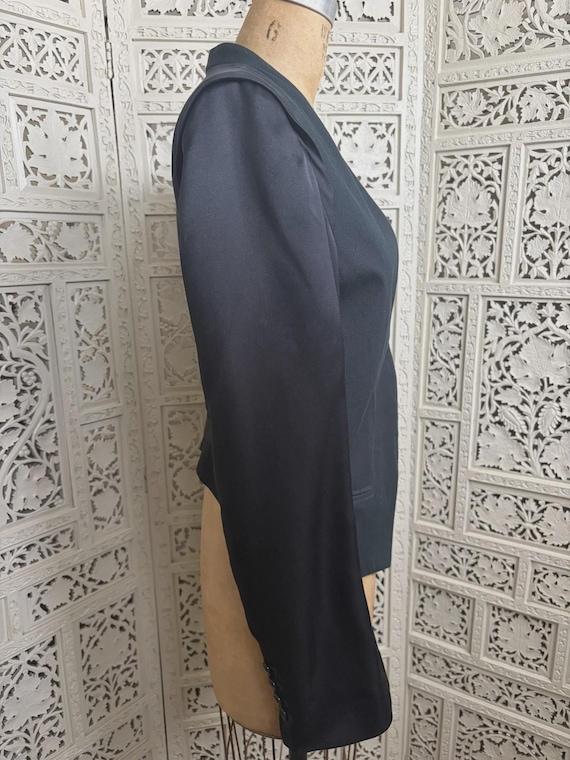 Ann Demeulemeester Black/Dark Teal Silk Jacket - Gem