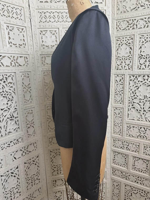 Ann Demeulemeester Black/Dark Teal Silk Jacket - Gem