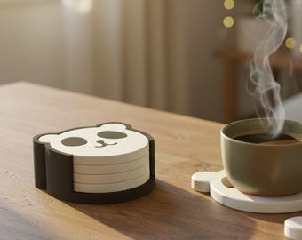 3D-printen STL-bestand - Onderzetter in panda-stijl - Warme en koude drank