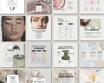 Hautpflege Instagram Templates, Hautpflege Canva Template, Beauty & EAesthetician Instagram Post, Social Media Bundle mit PLR/MRR