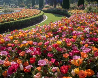 Jardín de prado de flores Digital