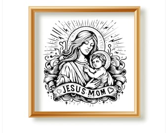 Virgin Mary Metal Wall Art SVG, Minimalist Madonna Vector, Christian Laser Cut File