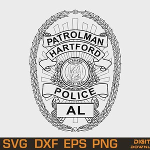 Hartford Police Badge SVG, CNC File