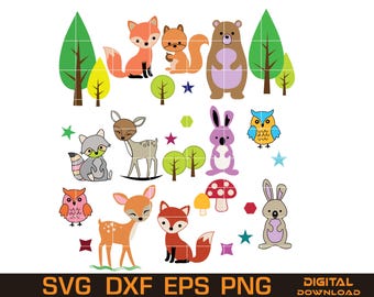 Woodland Animals SVG – Forest Animals Clipart (Digital Download)