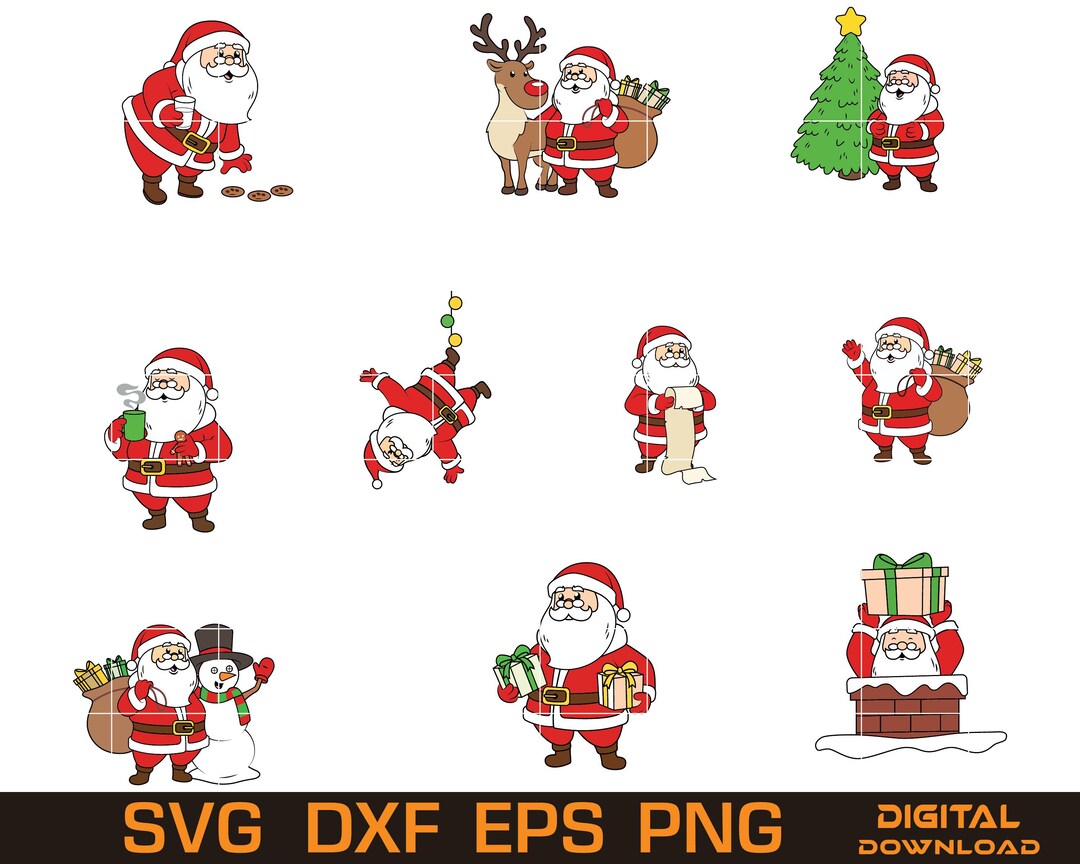 Santa Claus SVG Bundle, Christmas Vector Art (digital Download - Etsy